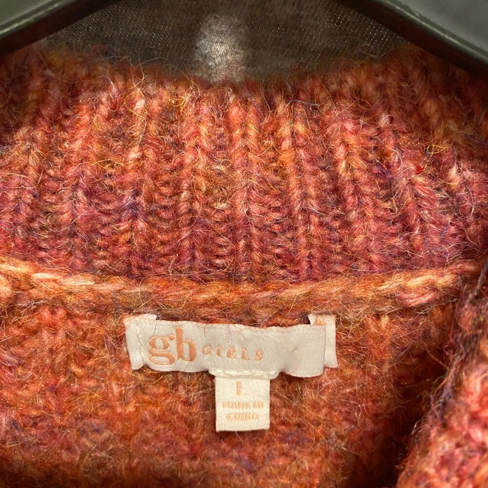 GB Girl's Size L Pink Mock Neck Balloon Sleeve Sweater Top - Picture 6 of 7